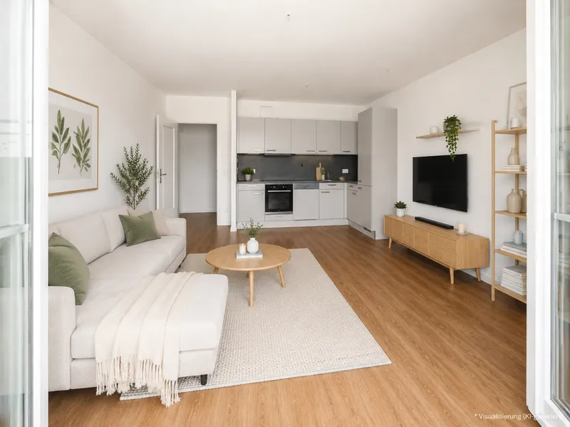Moderne 4-Zimmerwohnung mit Einbauküche,  Fußbodenheizung, 2 Bädern und Balkon — photo 1